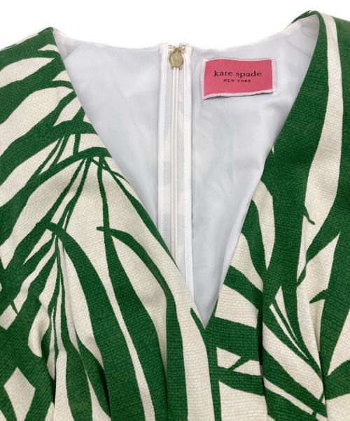 Kate Spade（ケイトスペード）Kate Spade (ケイトスペード) パーム フロンズ アメリア ドレス グリーン サイズ:2の古着・服飾アイテム