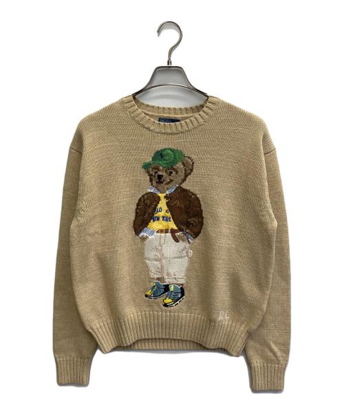 POLO RALPH LAUREN（ポロ・ラルフローレン）POLO RALPH LAUREN (ポロ・ラルフローレン) Polo ベア コットン クルーネック セーター ベージュ サイズ:ＸＳ 未使用品の古着・服飾アイテム