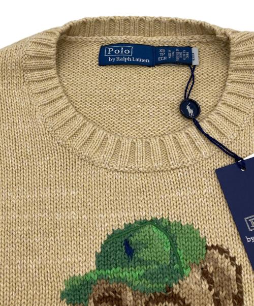 POLO RALPH LAUREN（ポロ・ラルフローレン）POLO RALPH LAUREN (ポロ・ラルフローレン) Polo ベア コットン クルーネック セーター ベージュ サイズ:ＸＳ 未使用品の古着・服飾アイテム