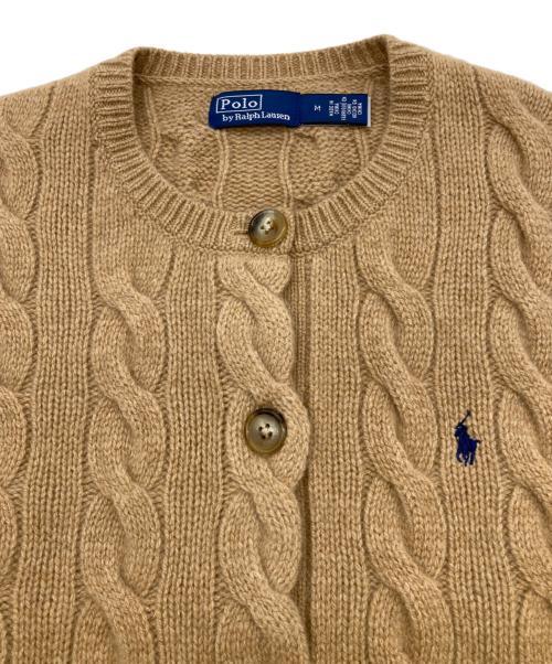 POLO RALPH LAUREN（ポロ・ラルフローレン）POLO RALPH LAUREN (ポロ・ラルフローレン) ケーブルニット ウールカシミヤ カーディガン ベージュ サイズ:Mの古着・服飾アイテム