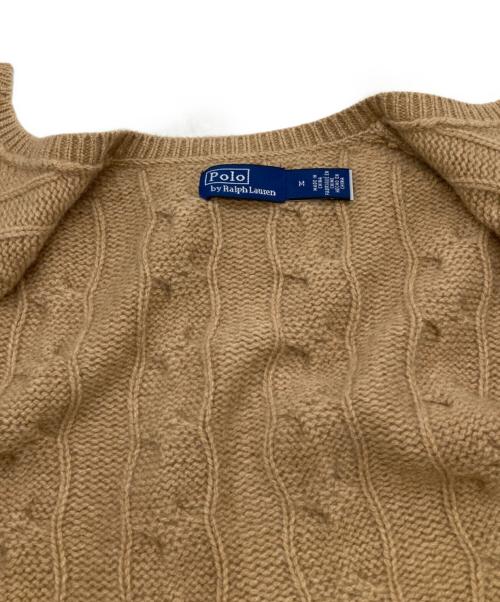 POLO RALPH LAUREN（ポロ・ラルフローレン）POLO RALPH LAUREN (ポロ・ラルフローレン) ケーブルニット ウールカシミヤ カーディガン ベージュ サイズ:Mの古着・服飾アイテム