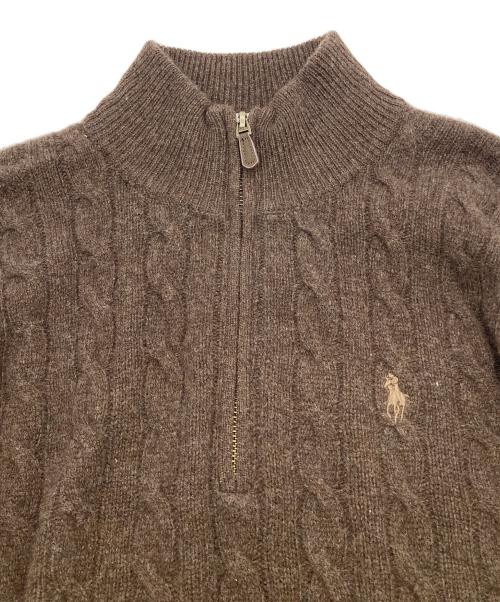 POLO RALPH LAUREN（ポロ・ラルフローレン）POLO RALPH LAUREN (ポロ・ラルフローレン) ケーブルニット ウールカシミヤ セーター ブラウン サイズ:XS 未使用品の古着・服飾アイテム