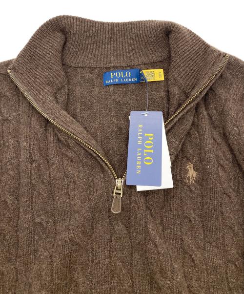 POLO RALPH LAUREN（ポロ・ラルフローレン）POLO RALPH LAUREN (ポロ・ラルフローレン) ケーブルニット ウールカシミヤ セーター ブラウン サイズ:XS 未使用品の古着・服飾アイテム