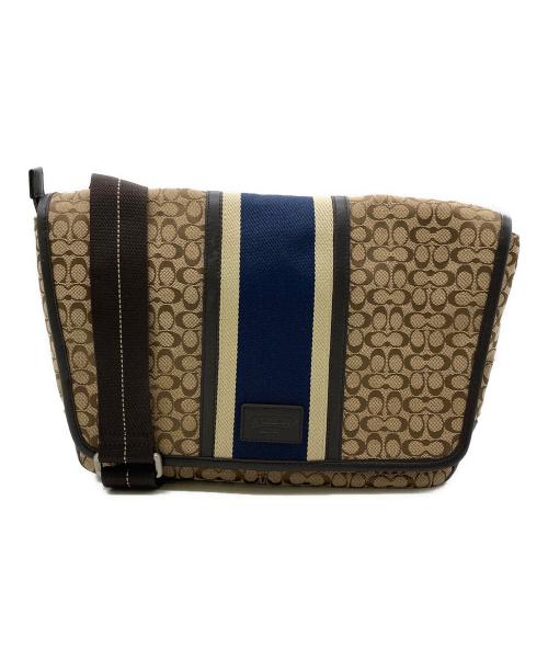 COACH（コーチ）COACH (コーチ) シグネチャーメッセンジャーバッグ ベージュの古着・服飾アイテム