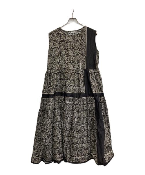 ichi（イチ）ichi (イチ) バンダナプリントティアードワンピース ブラウン サイズ:不明（記載無し）の古着・服飾アイテム