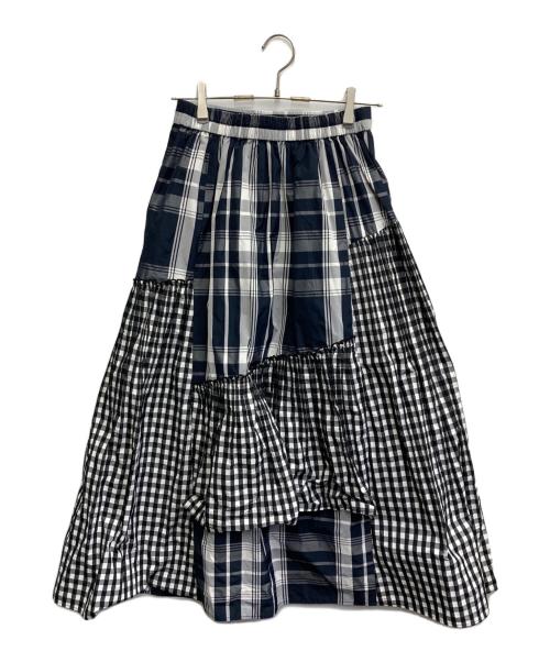 freada（フリーダ）Freada (フリーダ) パッチワークランダムスカート ネイビー×グレー サイズ:Sの古着・服飾アイテム