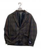 stussyステューシー）の古着「Shadow Plaid Sport Coat」｜ブラウン