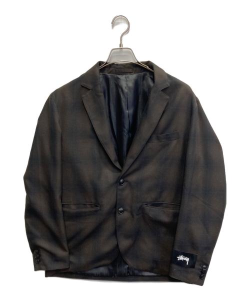 stussy（ステューシー）stussy (ステューシー) Shadow Plaid Sport Coat ブラウン サイズ:Sの古着・服飾アイテム