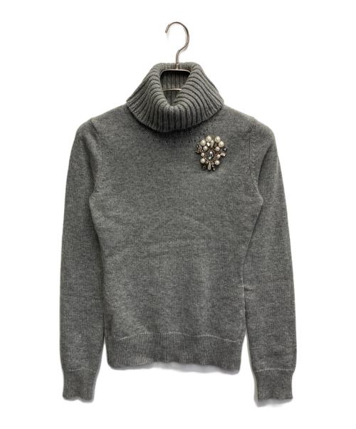 ALEXANDER McQUEEN（アレキサンダーマックイーン）ALEXANDER McQUEEN (アレキサンダーマックイーン) タートルネックカシミヤニット グレー サイズ:Sの古着・服飾アイテム