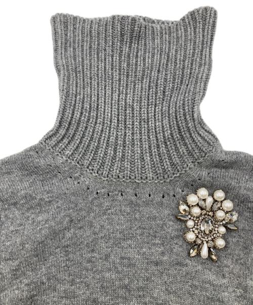 ALEXANDER McQUEEN（アレキサンダーマックイーン）ALEXANDER McQUEEN (アレキサンダーマックイーン) タートルネックカシミヤニット グレー サイズ:Sの古着・服飾アイテム