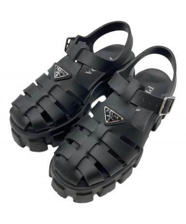 中古・古着通販】PRADA (プラダ) モノリスラバーサンダル ブラック
