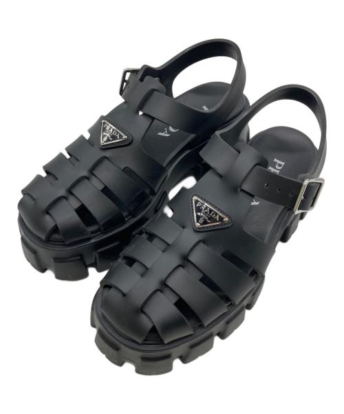 PRADA（プラダ）PRADA (プラダ) モノリスラバーサンダル ブラック サイズ:36の古着・服飾アイテム
