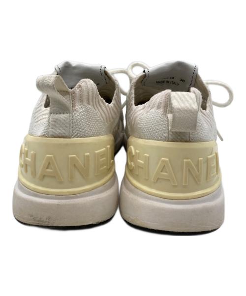 CHANEL（シャネル）CHANEL (シャネル) ココマークニットスニーカー ホワイト サイズ:36の古着・服飾アイテム