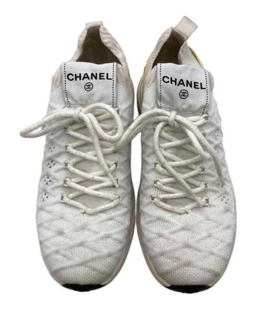 CHANEL（シャネル）CHANEL (シャネル) ココマークニットスニーカー ホワイト サイズ:36の古着・服飾アイテム