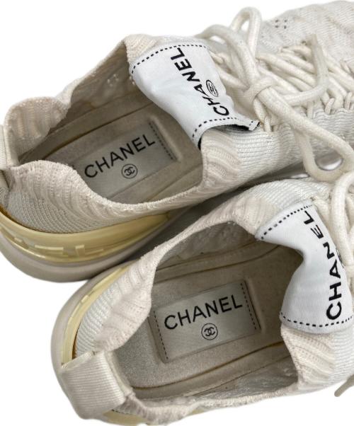 CHANEL（シャネル）CHANEL (シャネル) ココマークニットスニーカー ホワイト サイズ:36の古着・服飾アイテム