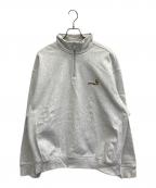 ）の古着「HALF ZIP AMERICAN SCRIPT SWEATSHIRT」｜グレー