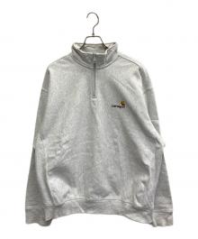 Carhartt WIP（カーハート ワーク イン プログレス）の古着「HALF ZIP AMERICAN SCRIPT SWEATSHIRT」｜グレー