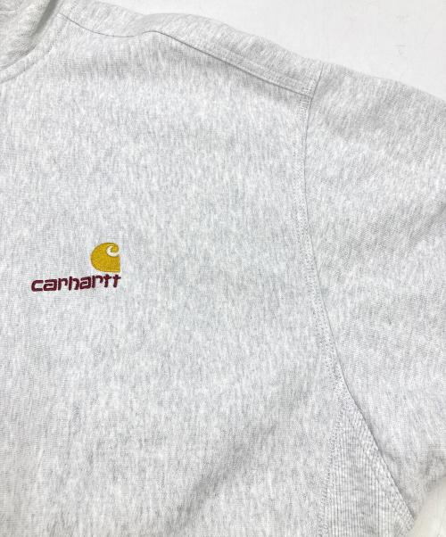 Carhartt WIP（カーハート ワーク イン プログレス）CARHARTT WIP (カーハート ワーク イン プログレス) HALF ZIP AMERICAN SCRIPT SWEATSHIRT グレー サイズ:XLの古着・服飾アイテム