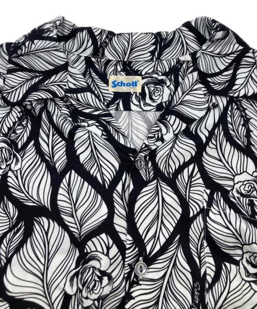 Schott（ショット）Schott (ショット) アロハシャツ ホワイト×ブラック サイズ:Lの古着・服飾アイテム