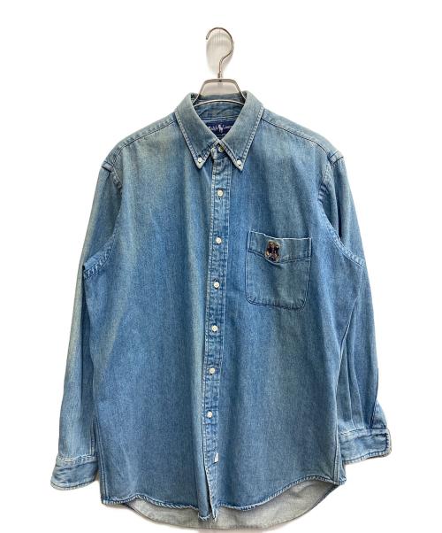 RALPH LAUREN（ラルフローレン）RALPH LAUREN (ラルフローレン) ポロベアデニムシャツ ネイビー サイズ:Lの古着・服飾アイテム