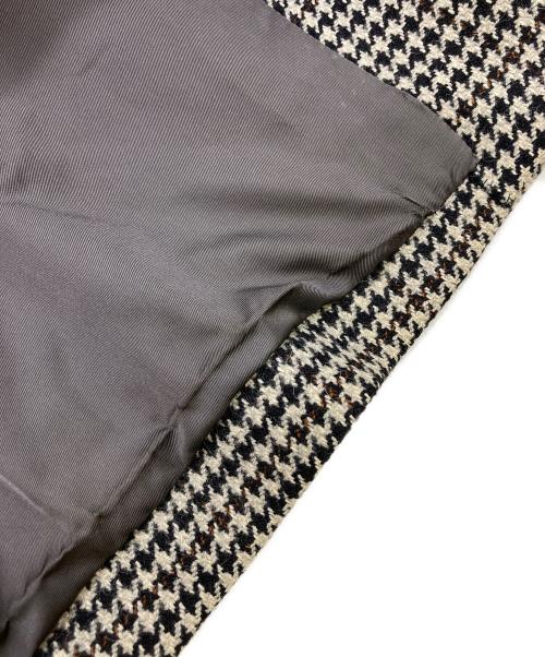 BURBERRY（バーバリー）BURBERRY (バーバリー) 千鳥柄コート ブラック×ベージュ サイズ:Lの古着・服飾アイテム