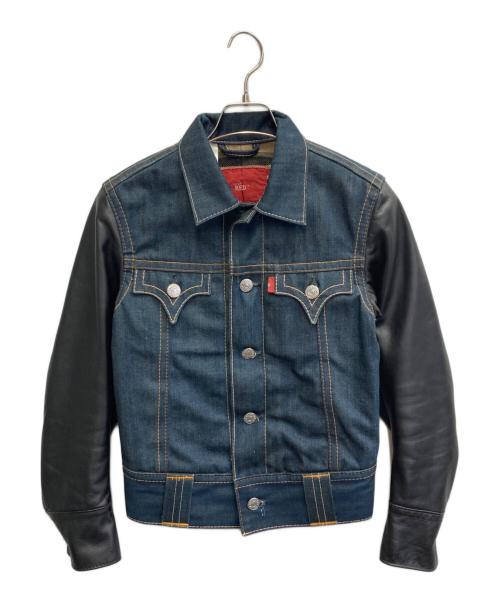 LEVI'S RED（リーバイス レッド）LEVI'S RED (リーバイス レッド) 02AW クロアチア製　袖レザージャケット インディゴ サイズ:XSの古着・服飾アイテム