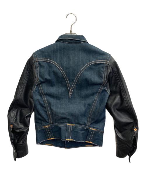 LEVI'S RED（リーバイス レッド）LEVI'S RED (リーバイス レッド) 02AW クロアチア製　袖レザージャケット インディゴ サイズ:XSの古着・服飾アイテム