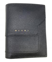 MARNI（マルニ）の古着「サフィアーノレザー製 二つ折りウォレット」｜ブラック