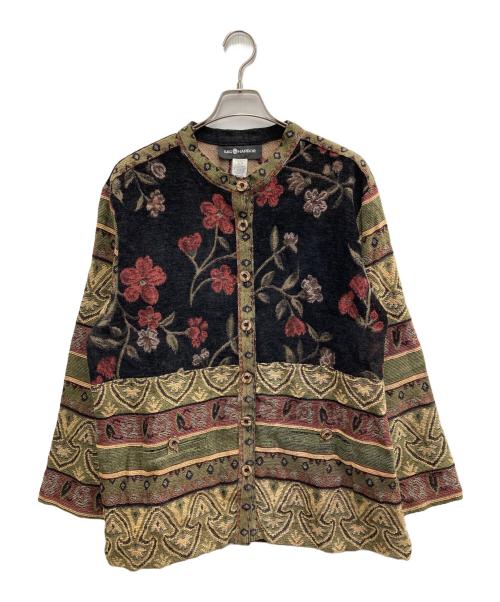 SAG HARBOR（サグハーバー）SAG HARBOR (サグハーバー) ゴブランジャケット ブラック×グリーン サイズ:16の古着・服飾アイテム