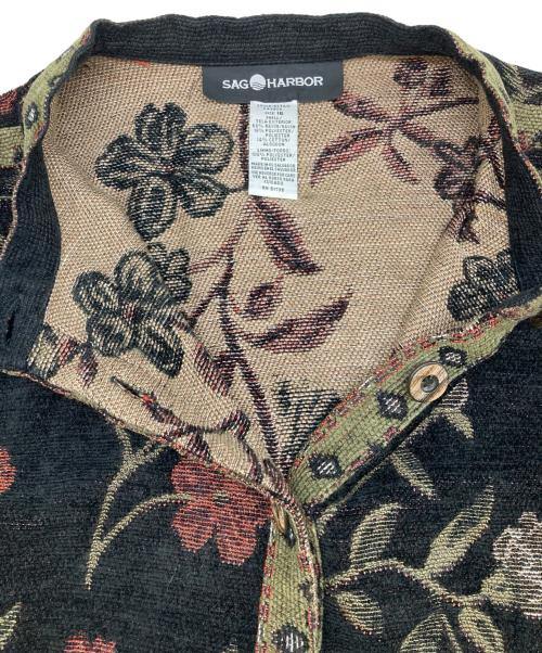 SAG HARBOR（サグハーバー）SAG HARBOR (サグハーバー) ゴブランジャケット ブラック×グリーン サイズ:16の古着・服飾アイテム