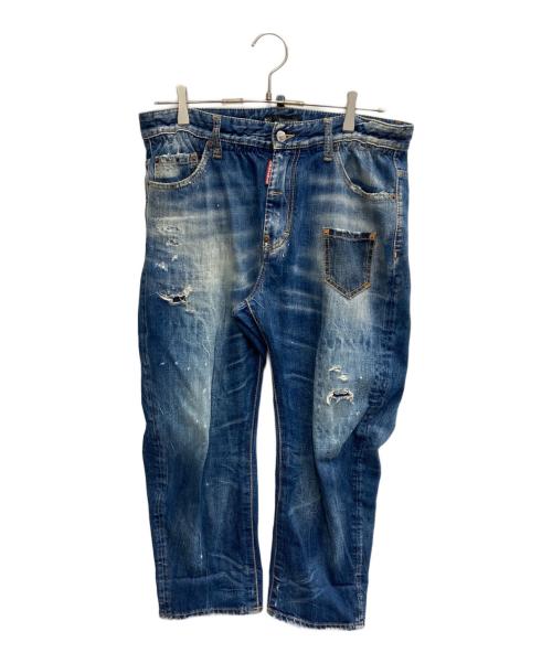 DSQUARED2（ディースクエアード）DSQUARED2 (ディースクエアード) クロップドデニムパンツ インディゴ サイズ:44の古着・服飾アイテム