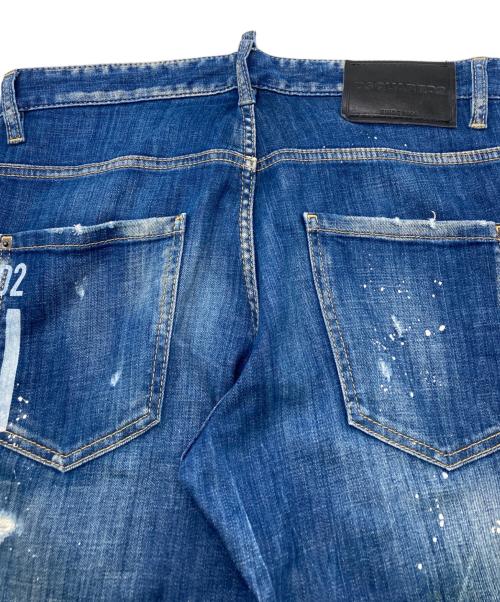 DSQUARED2（ディースクエアード）DSQUARED2 (ディースクエアード) ペイントダメージスキニーデニムパンツ インディゴ サイズ:46の古着・服飾アイテム