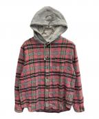SUPREMEシュプリーム）の古着「HOODED PLAID FLANNEL SHIRT」｜ピンク×ブルー