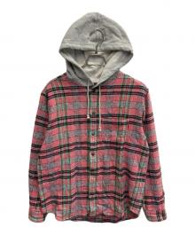 SUPREME（シュプリーム）の古着「HOODED PLAID FLANNEL SHIRT」｜ピンク×ブルー