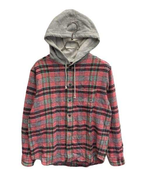 SUPREME（シュプリーム）Supreme (シュプリーム) HOODED PLAID FLANNEL SHIRT ピンク×ブルー サイズ:Sの古着・服飾アイテム