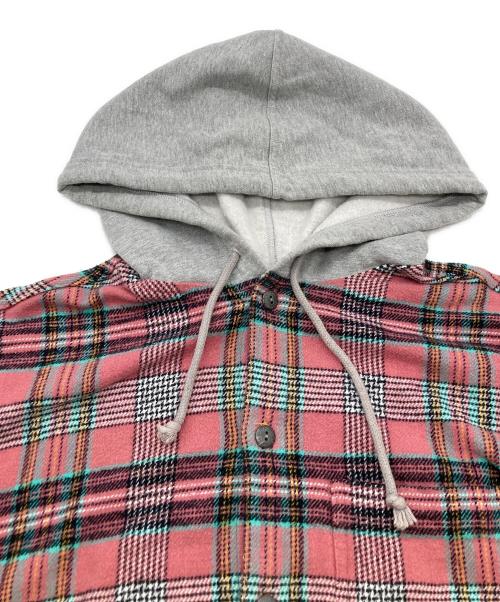 SUPREME（シュプリーム）Supreme (シュプリーム) HOODED PLAID FLANNEL SHIRT ピンク×ブルー サイズ:Sの古着・服飾アイテム