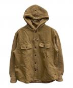 SUPREMEシュプリーム）の古着「22FW FLEECE HOODED DENIM SHIRT」｜ブラウン
