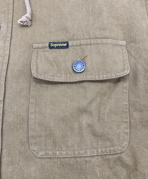 SUPREME（シュプリーム）Supreme (シュプリーム) 22FW FLEECE HOODED DENIM SHIRT ブラウン サイズ:Sの古着・服飾アイテム