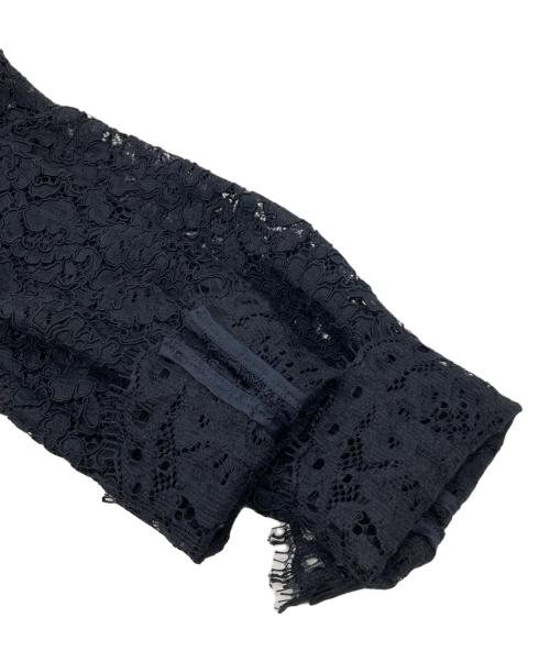 TOMORROW LAND（トゥモローランド）TOMORROW LAND (トゥモローランド) ドライダブルクロスレースコンビ クルーネックワンピース ブラック サイズ:SIZE36の古着・服飾アイテム