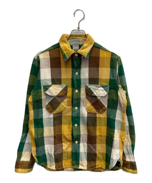 WAREHOUSE（ウエアハウス）WAREHOUSE (ウエアハウス) タータンチェックシャツ イエロー×グリーン サイズ:Lの古着・服飾アイテム