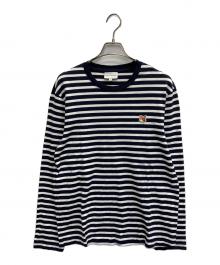 maison kitsune（メゾンキツネ）の古着「フォックスヘッド パッチ レギュラー マリン Tシャツ」｜ホワイト×ネイビー