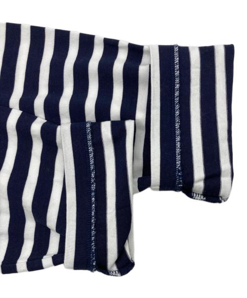 maison kitsune（メゾンキツネ）MAISON KITSUNE (メゾンキツネ) フォックスヘッド パッチ レギュラー マリン Tシャツ ホワイト×ネイビー サイズ:Mの古着・服飾アイテム