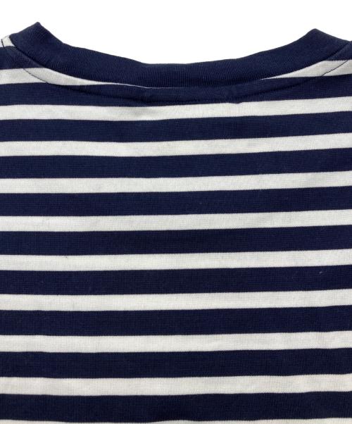 maison kitsune（メゾンキツネ）MAISON KITSUNE (メゾンキツネ) フォックスヘッド パッチ レギュラー マリン Tシャツ ホワイト×ネイビー サイズ:Mの古着・服飾アイテム