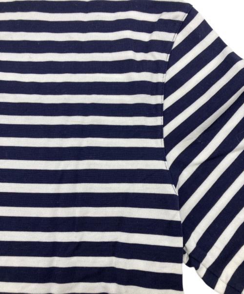 maison kitsune（メゾンキツネ）MAISON KITSUNE (メゾンキツネ) フォックスヘッド パッチ レギュラー マリン Tシャツ ホワイト×ネイビー サイズ:Mの古着・服飾アイテム