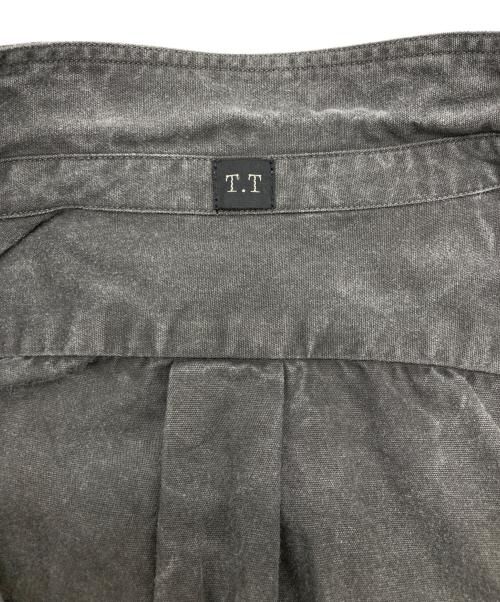 T.T（タイガ タカハシ）T.T (タイガ タカハシ) LOT.106 NARROW COLLAR SHIRT SUMI DYED BLACK サイズ:16の古着・服飾アイテム