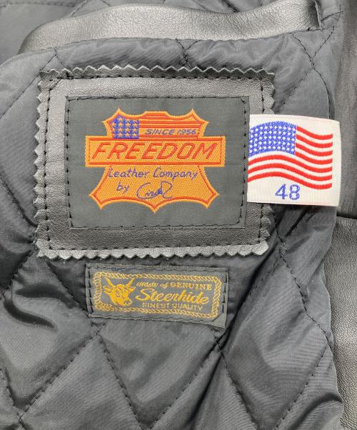 FREEDOM（フリーダム）freedom (フリーダム) レザージャケット ブラック サイズ:48の古着・服飾アイテム