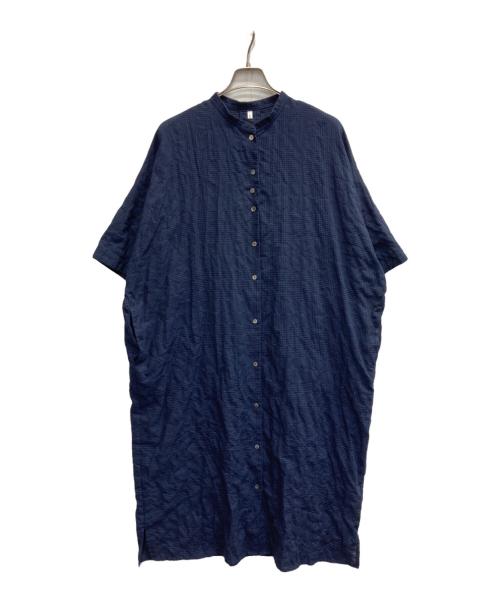 nop de nod（ノップドゥノッド）nop de nod (ノップドゥノッド) シアーシャツワンピース ネイビー サイズ:Mの古着・服飾アイテム
