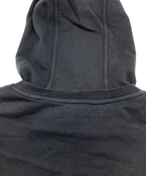 EMPORIO ARMANI（エンポリオ アルマーニ）EMPORIO ARMANI (エンポリオ アルマーニ) ロゴプリントパーカー ブラック×ブルー サイズ:Lの古着・服飾アイテム