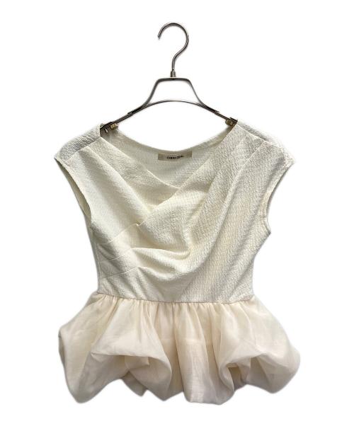 COCODEAL（ココディール）COCODEAL (ココディール) バブルヘムペプラムトップス ベージュ サイズ:2の古着・服飾アイテム