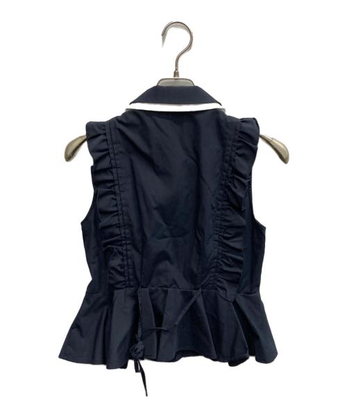 Snidel（スナイデル）Snidel (スナイデル) フリルペプラムブラウス ネイビー サイズ:1の古着・服飾アイテム